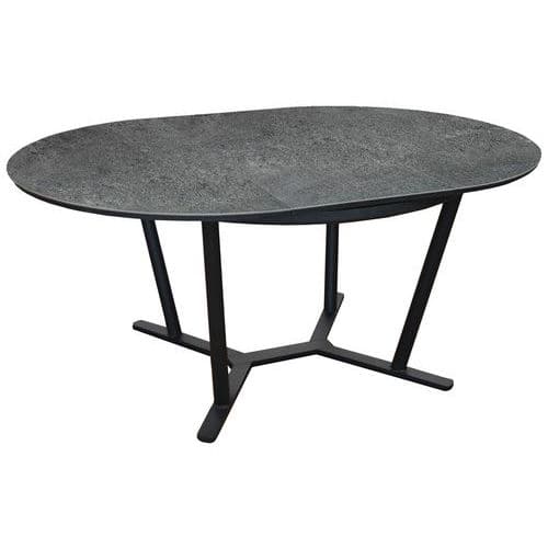 Table Valenza Ø125/175 x 125 cm gris/graphite Proloisirs