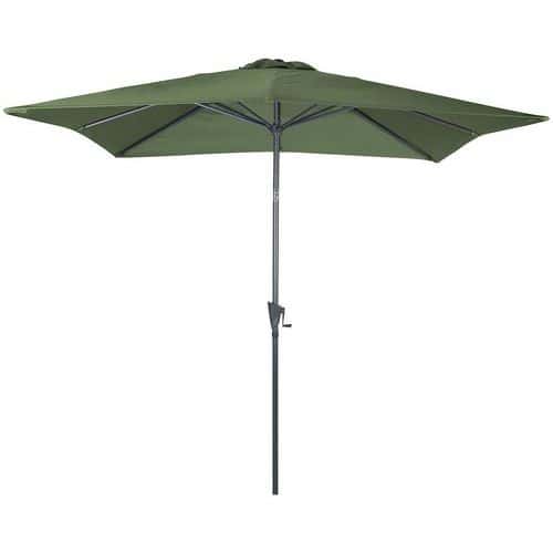 Parasol droit 2,5 x 2,5 m mât gris toile kaki Proloisirs