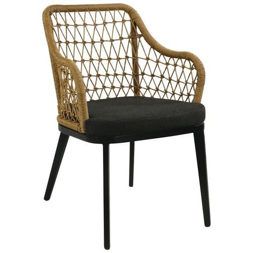 Fauteuil MILAN wicker/alu coussin Proloisirs