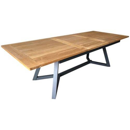 Table Agira 180/240 x 100 cm teck/graphite Proloisirs