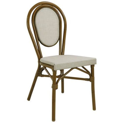 Lot de 2 chaises Paris 2 textilène naturel/bamboo look Proloisirs