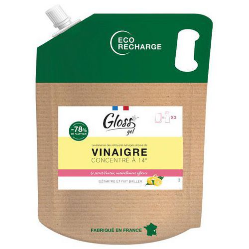 Vinaigre blanc 14° eco recharge - 2,5L - Gloss