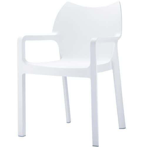 Chaise empilbale DIVA accoudoirs / Blanc