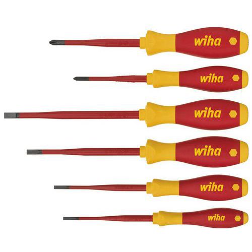 Jeu de 6 tournevis SoftFinish electric slimFix isolés - WIHA