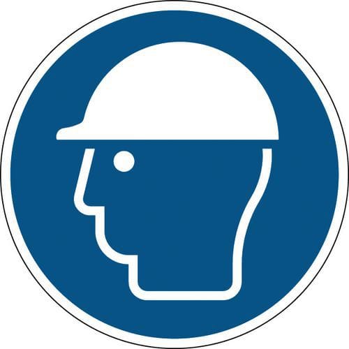 Panneau obligation rond - Casque de protection obligatoire - Rigide