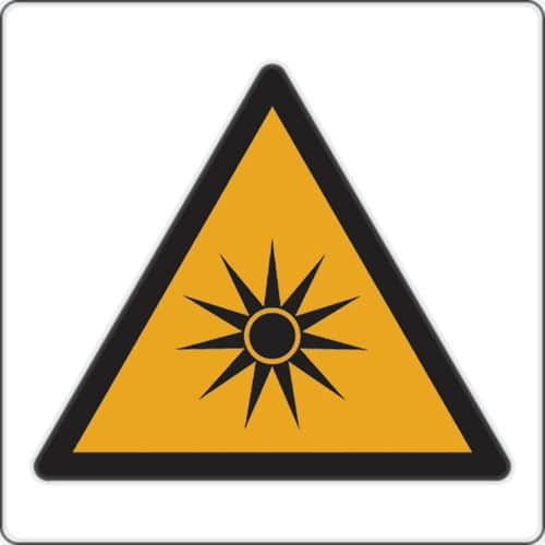 Panneau danger - Radiations optiques - Aluminium