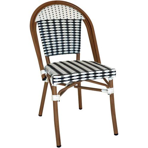 Chaise Cancale structure alu assise dossier wicker Stamp