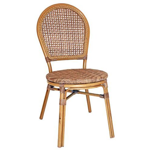 Chaise Savannah structure alu assise et dossier wicker Stamp