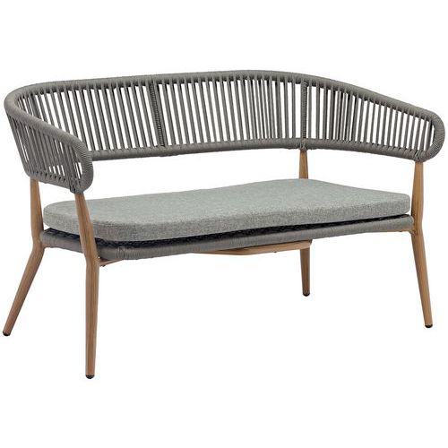 Banquette Nordic structure alu assise et dossier rope coussin Stamp
