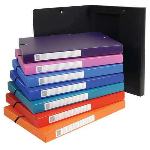 Boîte de classement Exabox polypropylène opaque - Assortis - Lot de 8