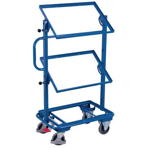 Chariot pour bacs norme Europe - 610 x 410 mm - Capacité 200 Kg