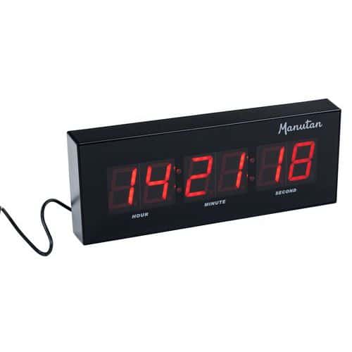 Horloge murale LED Rouge - Manutan Expert