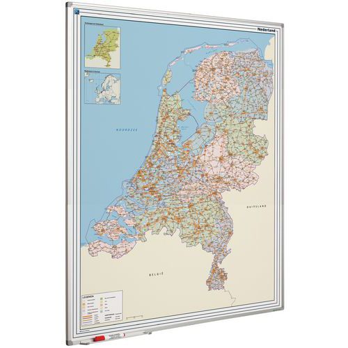 Carte routière magnétique Hollande 120 x 90 cm