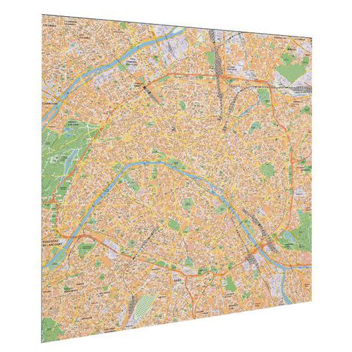 Carte administrative magnétique Paris 110 x 110 cm