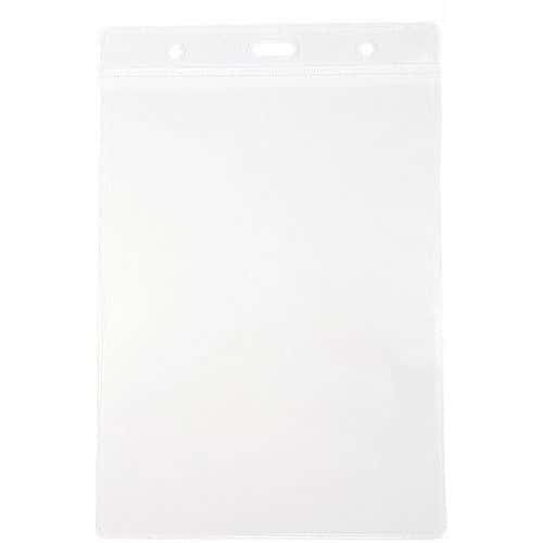 Porte-badge A6 souple transparent - PVC recyclé - Lot de 100 - Sogedex