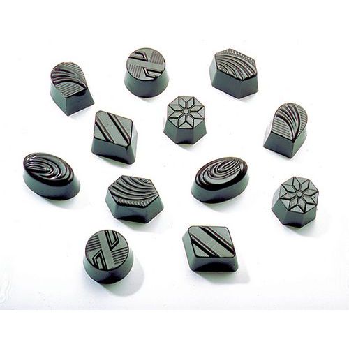 Moule de chocolats ronds, ovales, losages assortiment de 36 empreintes