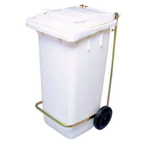 Poubelle roulante blanche 120 litres_Matfer