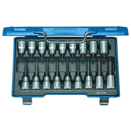 Coffret douilles tournevis 1/2 18 pièces Torx ITX19LKP - Gedore