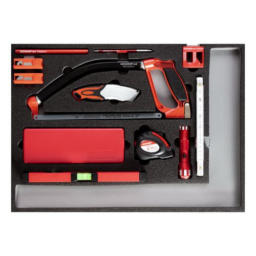 Jeu outils mesure + coupe en module 3/3 30 pièces R22350004- GedoreRed