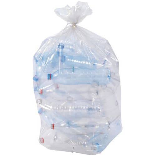 Sac poubelle transparent - 80% de matières recyclées