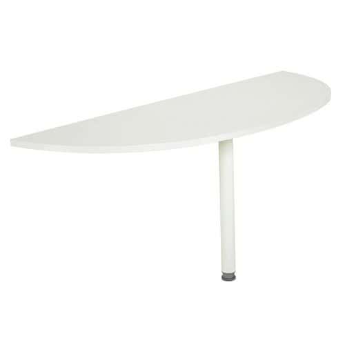 Extension 1/2 lune pour bureau blanc Lineo