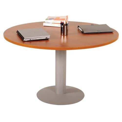 Table de réunion ronde pied central 120 cm Azari