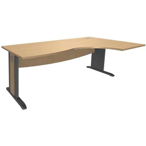 Bureau asymétrique avec pieds en L 180 cm - Quatuor - Manutan Expert