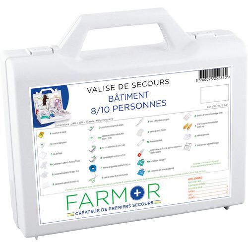 Valise de secours Bâtiment 10 personnes - FARMOR