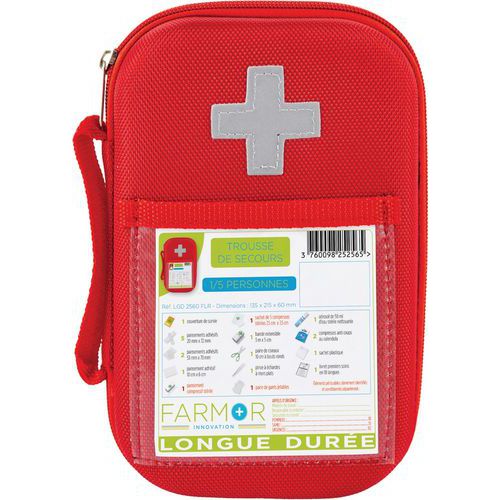 Trousse de secours Longue durée 10 personnes Rouge - FARMOR