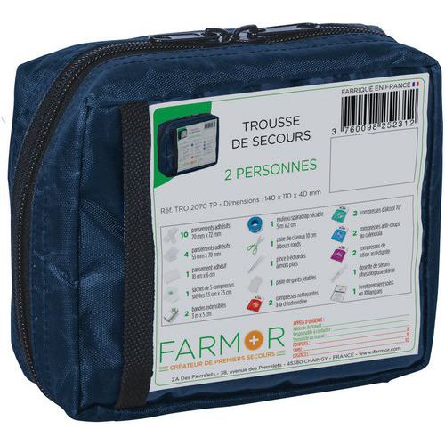 Trousse de secours 2 personnes verte - FARMOR