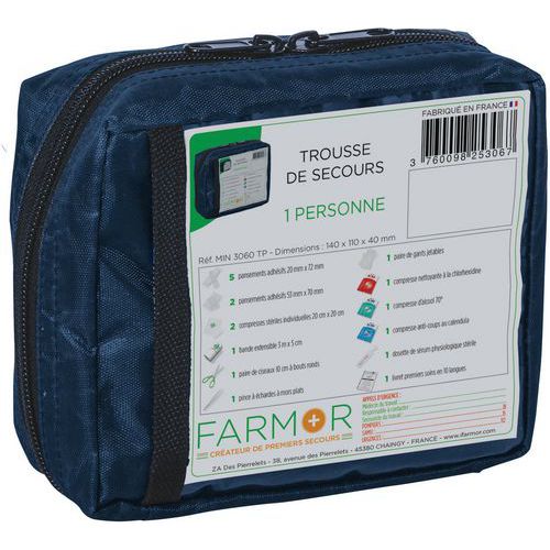 Trousse de secours individuelle bleue - FARMOR