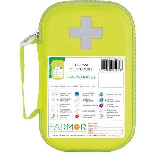 Trousse de secours 2 personnes Polyuréthane Jaune Fluo - FARMOR