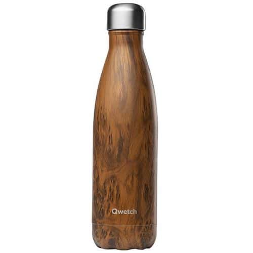 Bouteille isotherme 500ml wood - Qwetch