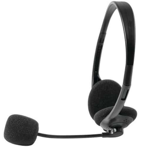 Casque-micro stéréo jack 3.5 mm noir