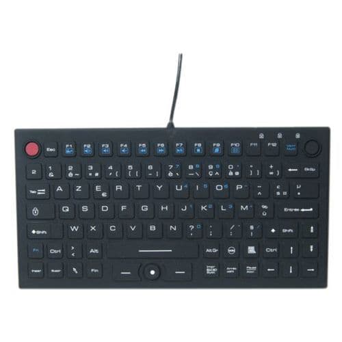 Clavier /Souris compact en silicone rigide étanche USB noir