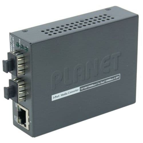 Convertisseur Bridge RJ45 Gigabit avec 2 SFP