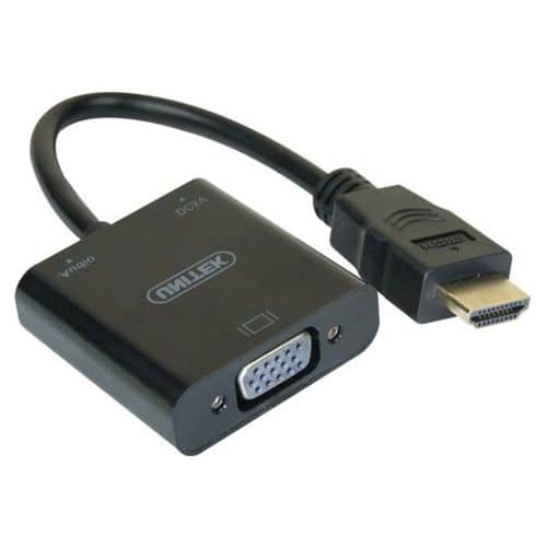 Convertisseur noir HDMI vers VGA et audio -15CM