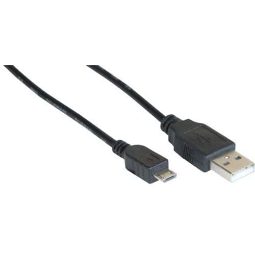 Cordon eco USB 2.0 A / MICRO B noir - 0,5 m