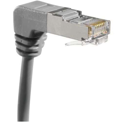 Cordon RJ45 catégorie 5e F/UTP coudé bas gris - 0,3 m