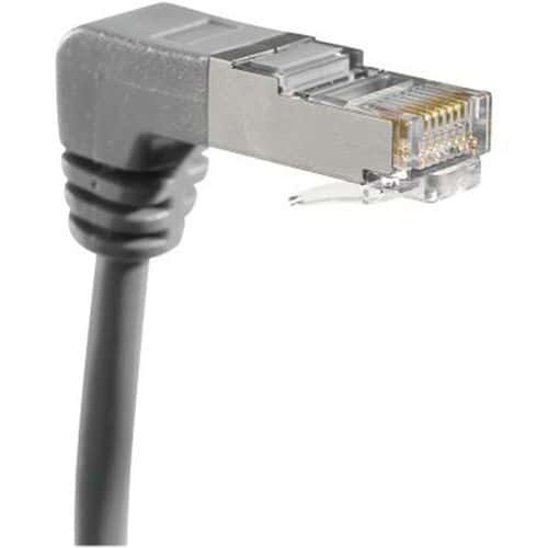 Cordon RJ45 catégorie 5e F/UTP coudé bas gris - 1 m