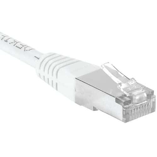 Cordon RJ45 catégorie 6A F/UTP blanc - 0,5 m