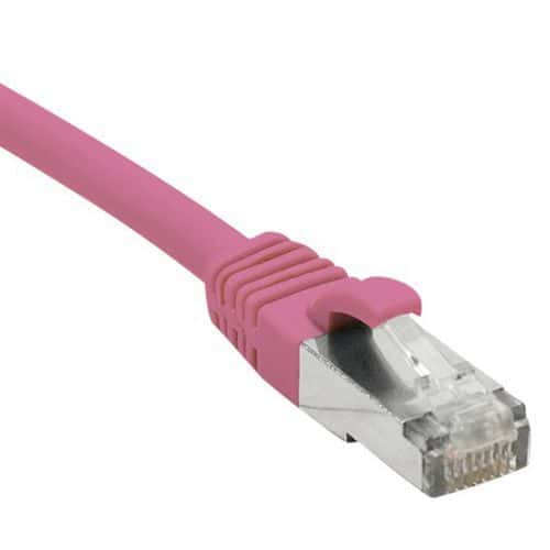 Cordon RJ45 catégorie 6A F/UTP LSOH snagless rose - 0,15 m