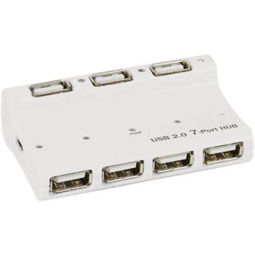 Hub 7 ports usb 2.0 desktop auto-alimente