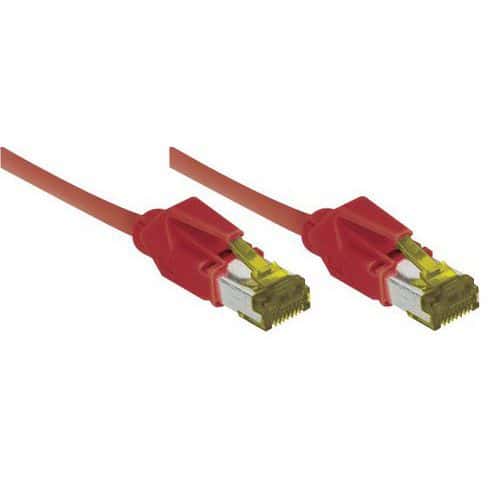 Cordon RJ45 sur câble catégorie 7 S/FTP LSOH rouge - 0,5 m