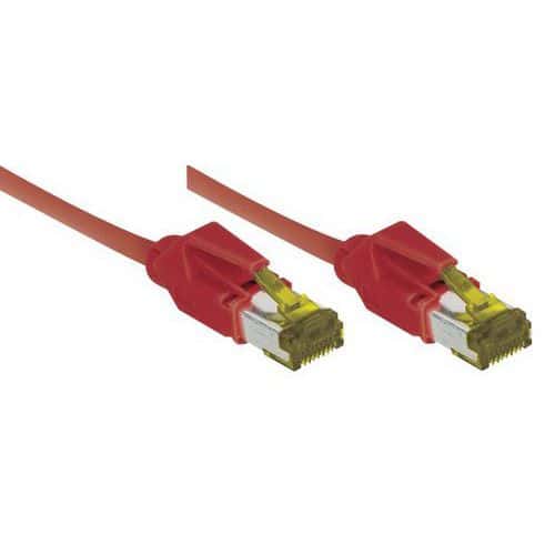 Cordon RJ45 sur câble catégorie 7 S/FTP LSOH rouge - 1 m