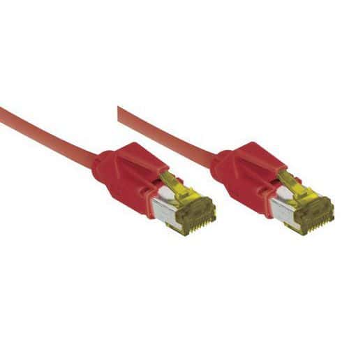 Cordon RJ45 sur câble catégorie 7 S/FTP LSOH rouge - 10 m