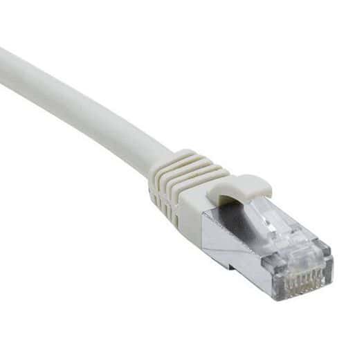 Cordon RJ45 sur câble catégorie 7 S/FTPLSOH gris 0,5m Dexlan