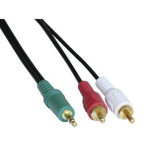 Cordon stéreo Jack 3.5 mm vers 2 x RCA PC99 - 3 m