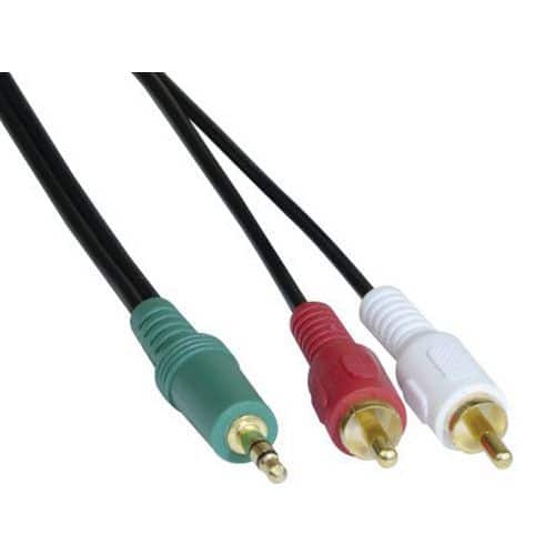 Cordon stéreo Jack 3.5 mm vers 2 x RCA PC99 - 5 m