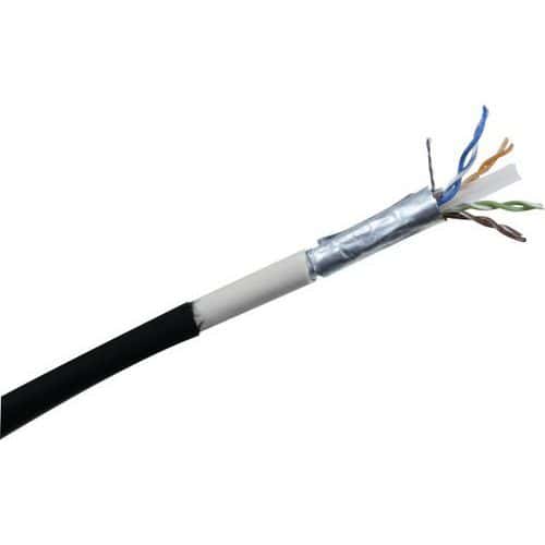 Cordon RJ45 étanche catégorie 6 F/UTP noir - 10 m